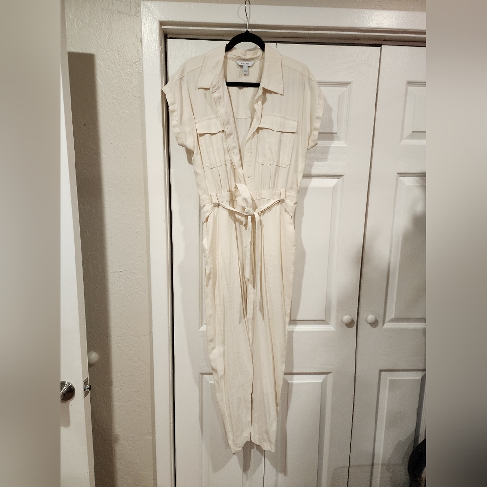 Nine West Utility Cream Pant Jumpsuit